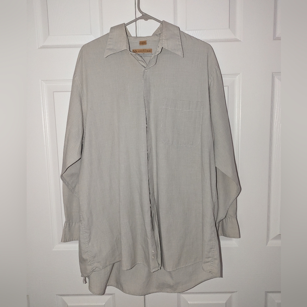 Milano Uomo Men's XL Gray Dress Shirt